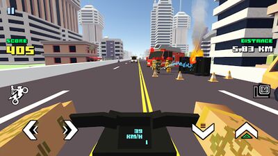 Скачать взломанную Blocky Moto Racing - мотоцикл симулятор [Много денег] MOD apk на Андроид
