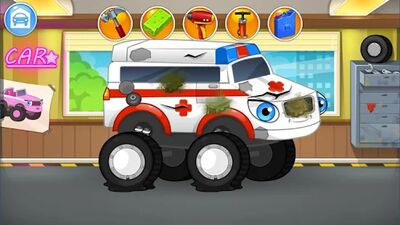 Скачать взломанную Ремонт машин - монстр траки [Бесплатные покупки] MOD apk на Андроид
