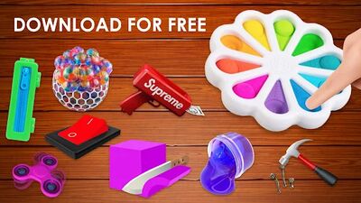 Скачать взломанную Fidget Toys 3D - Fidget Cube, AntiStress & Calm [Много монет] MOD apk на Андроид