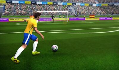 Скачать взломанную Freekick Football 2021 - Штрафные удары [Бесплатные покупки] MOD apk на Андроид