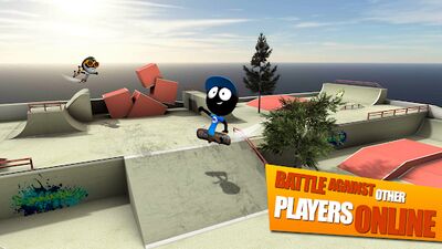 Скачать взломанную Stickman Skate Battle [Много монет] MOD apk на Андроид