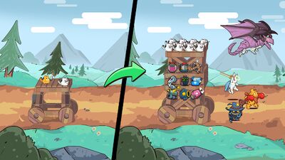 Скачать взломанную CatnRobot Idle Defense Grow TD [Много денег] MOD apk на Андроид