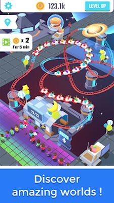 Скачать взломанную Idle Roller Coaster [Бесплатные покупки] MOD apk на Андроид