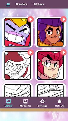 Скачать Coloring Brawl Stars Brawler Sticker Coloring Book [Unlocked] RUS apk на Андроид