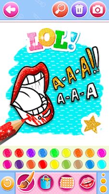 Скачать Glitter Lips with Makeup Brush Set coloring Game [Полная версия] RU apk на Андроид