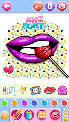 Скачать Glitter Lips with Makeup Brush Set coloring Game [Полная версия] RU apk на Андроид
