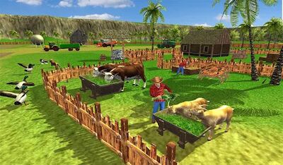 Скачать Virtual Farmer Tractor: Modern Farm Animals Game [Unlocked] RUS apk на Андроид