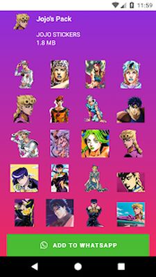 Скачать JOJO Stickers [Premium] RU apk на Андроид