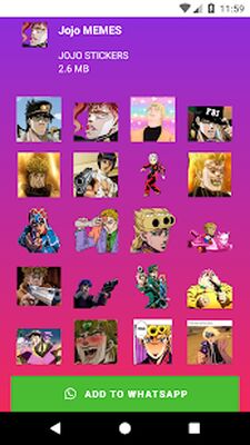 Скачать JOJO Stickers [Premium] RU apk на Андроид