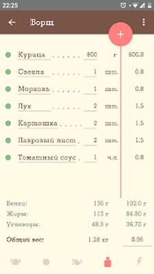 Скачать Калькулятор рецепта [Premium] RUS apk на Андроид