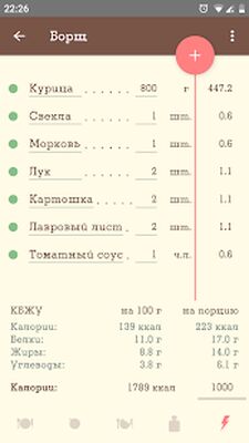 Скачать Калькулятор рецепта [Premium] RUS apk на Андроид