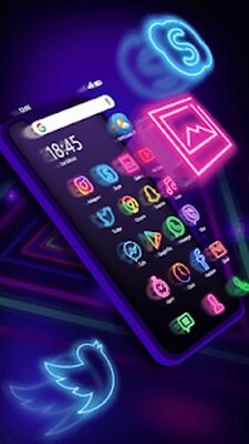Скачать Неоновые Значки Приложений [Premium] RUS apk на Андроид