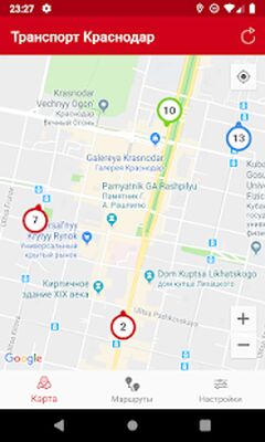 Скачать Транспорт Краснодар Онлайн - автобус, трамвай [Без рекламы] RUS apk на Андроид