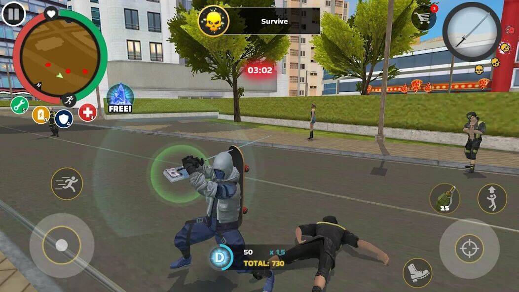 Скачать взломанную Rope Hero: Mafia City Wars [Много монет] MOD apk на Андроид