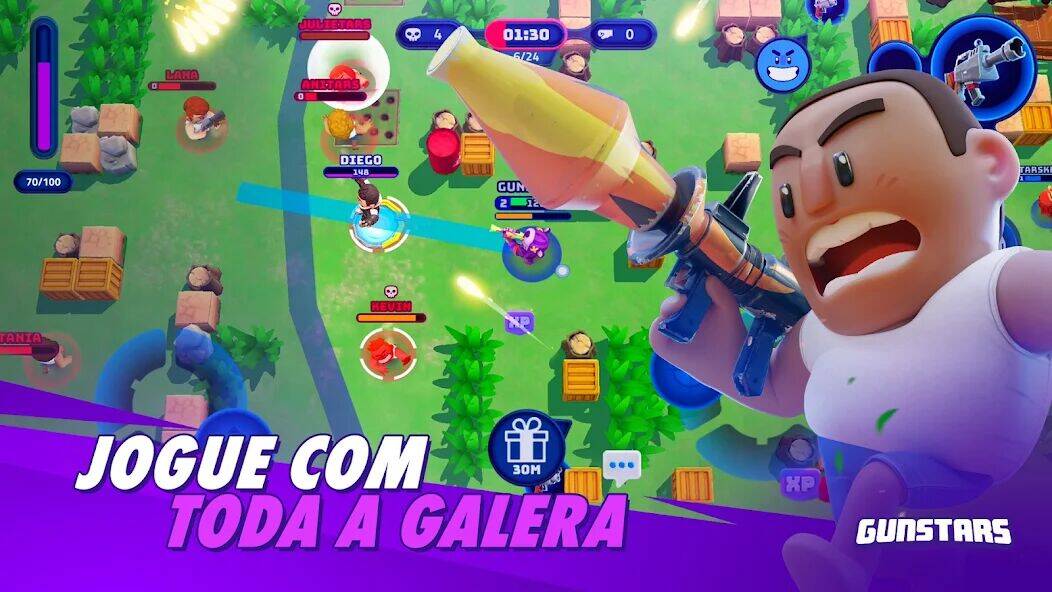Скачать взломанную Gunstars - Battle Arena [Много монет] MOD apk на Андроид