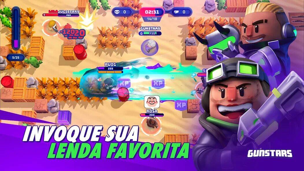 Скачать взломанную Gunstars - Battle Arena [Много монет] MOD apk на Андроид