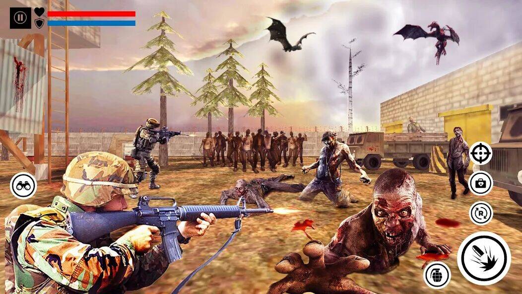 Скачать взломанную Zombies shooting offline Game [Бесплатные покупки] MOD apk на Андроид