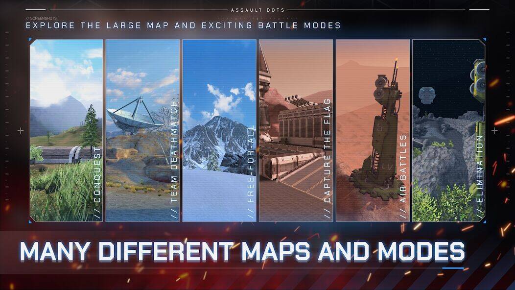 Скачать взломанную Assault Bots: Multiplayer [Много монет] MOD apk на Андроид