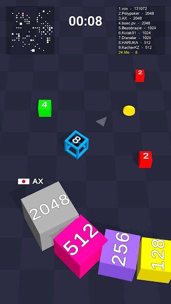 Скачать взломанную Cube Arena 2048 — змейка числа [Бесплатные покупки] MOD apk на Андроид