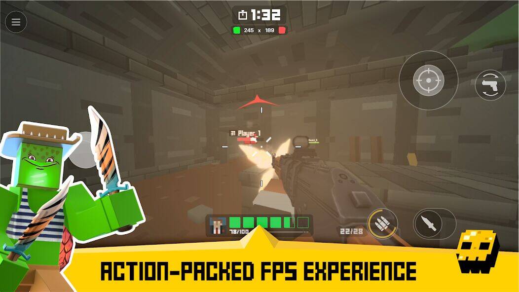 Скачать взломанную Krunker FRVR - Multiplayer FPS [Много денег] MOD apk на Андроид