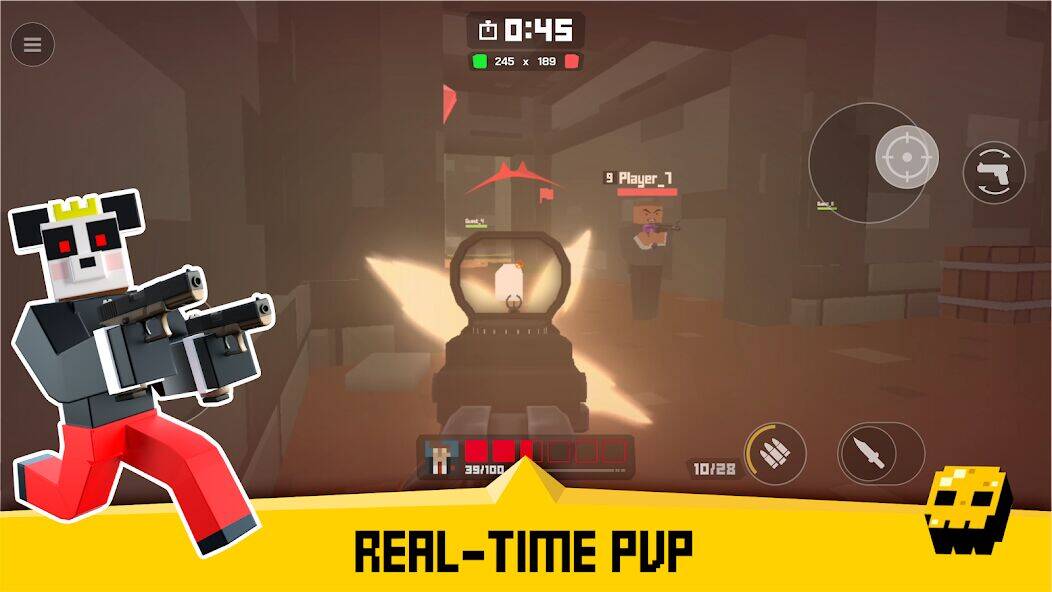 Скачать взломанную Krunker FRVR - Multiplayer FPS [Много денег] MOD apk на Андроид
