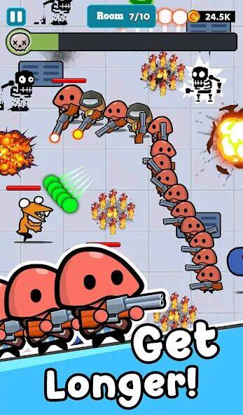 Скачать взломанную Slither Shoot: Maze Survivor [Бесплатные покупки] MOD apk на Андроид