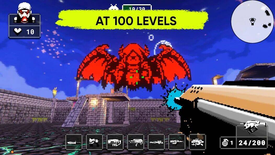 Скачать взломанную Doomsday pixel shooter 3d [Много монет] MOD apk на Андроид