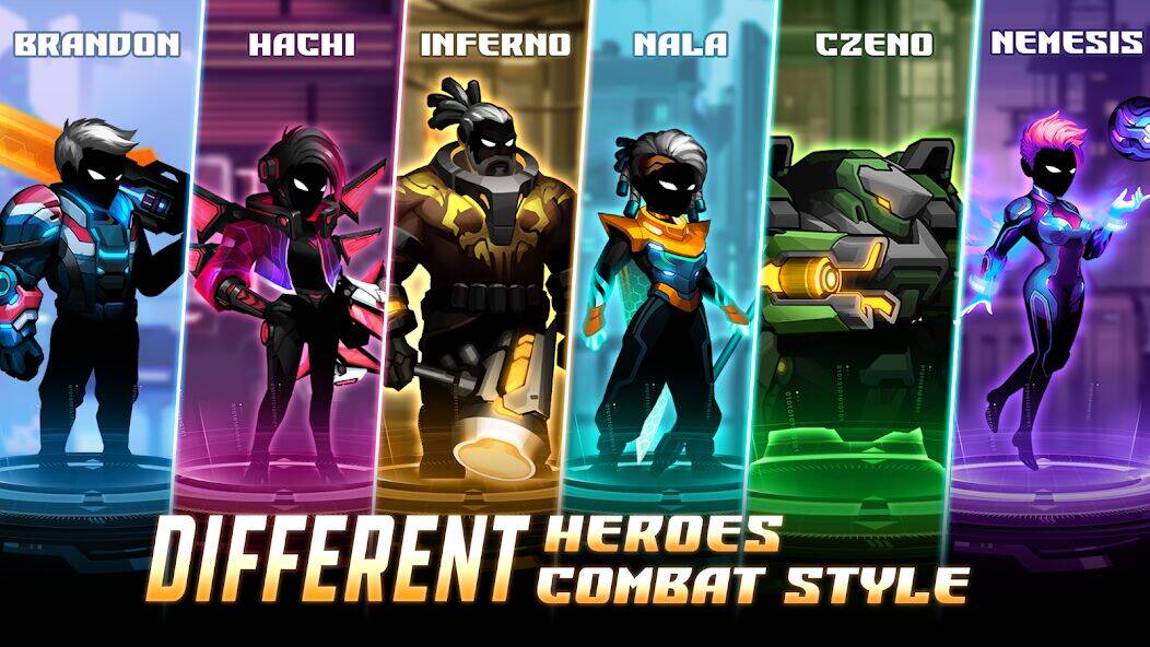 Скачать взломанную Cyber Fighters: Fighting Game [Много монет] MOD apk на Андроид