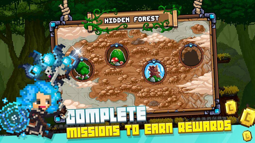 Скачать взломанную Bit Heroes Runner: Pixel Blitz [Много денег] MOD apk на Андроид
