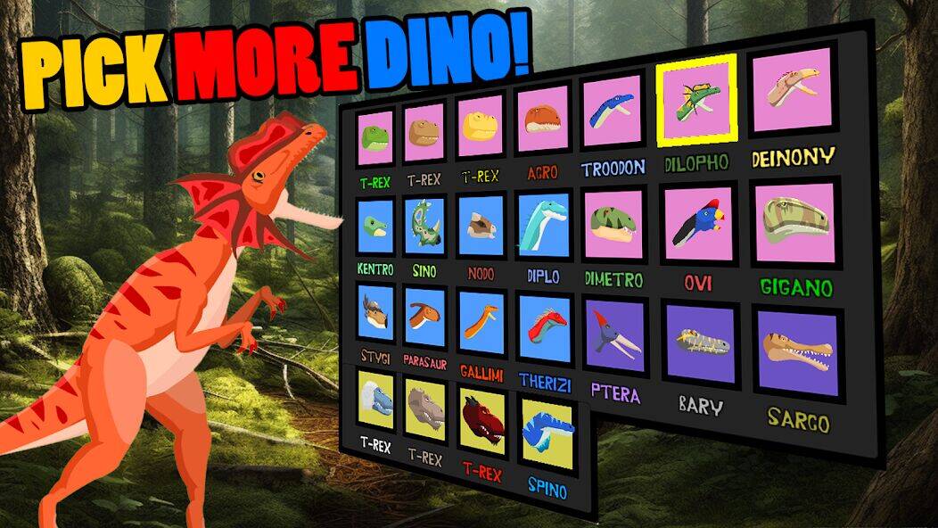 Скачать взломанную T-Rex Fights More Dinosaurs [Много денег] MOD apk на Андроид