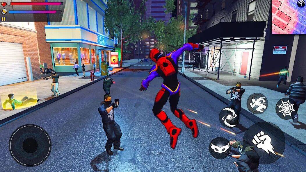 Скачать взломанную Spider Hero:Super City Hero [Много монет] MOD apk на Андроид
