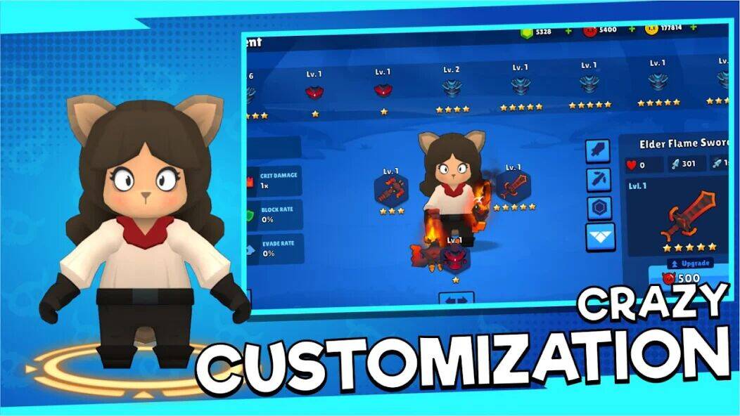 Скачать взломанную Hybrid Clash: Crazy Brawl [Много монет] MOD apk на Андроид