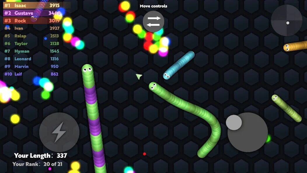 Скачать взломанную Slide.io - Голодная змейка [Много денег] MOD apk на Андроид