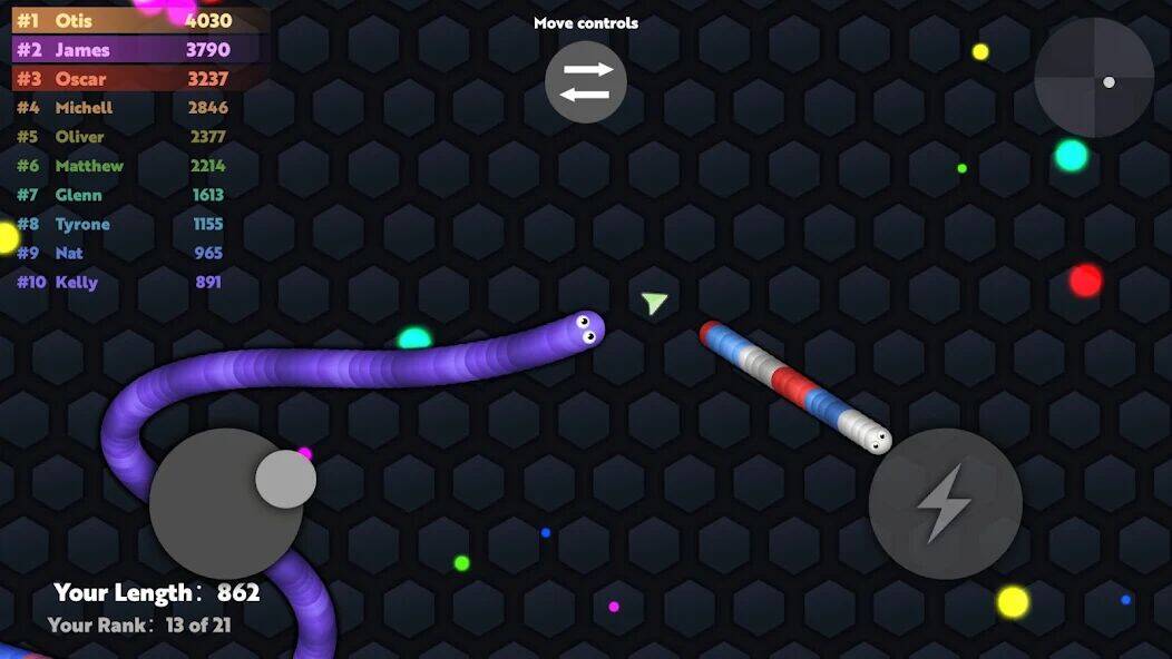 Скачать взломанную Slide.io - Голодная змейка [Много денег] MOD apk на Андроид