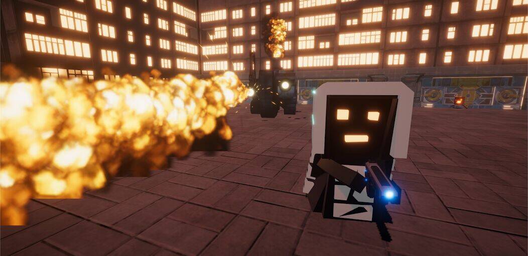 Скачать взломанную Кубический защитник: пушки! [Много монет] MOD apk на Андроид