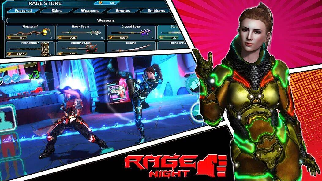 Скачать взломанную Rage Night [Много монет] MOD apk на Андроид
