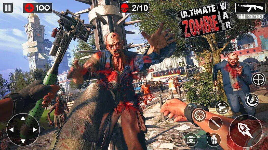 Скачать взломанную Зомби игры 2023: 3d fps война [Много денег] MOD apk на Андроид