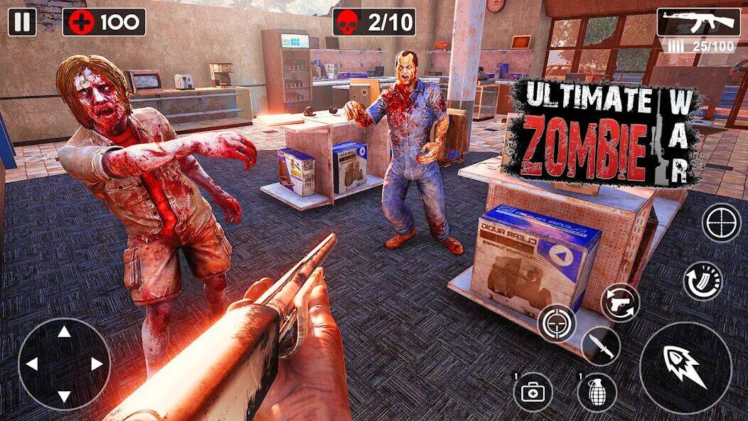 Скачать взломанную Зомби игры 2023: 3d fps война [Много денег] MOD apk на Андроид