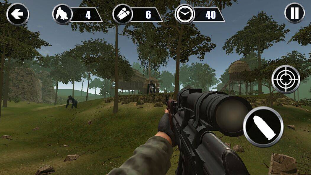 Скачать взломанную Gorilla Hunter: Охотничьи игры [Много монет] MOD apk на Андроид