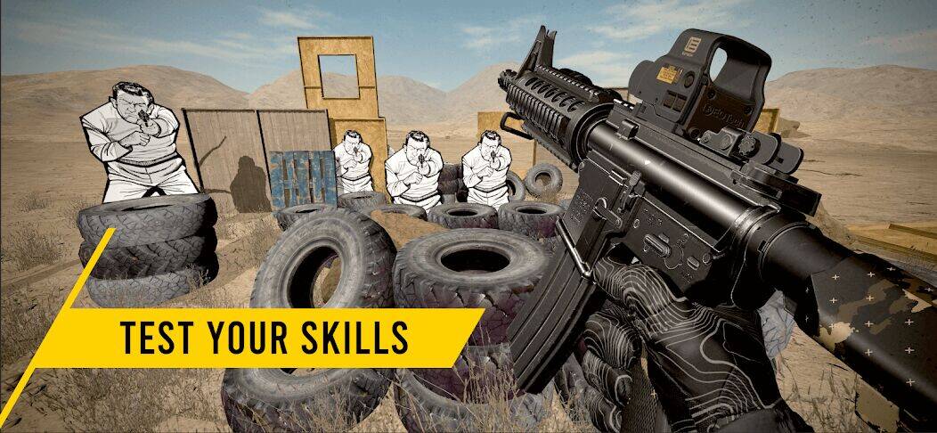 Скачать взломанную GUNSIM - 3D FPS Shooting Guns [Бесплатные покупки] MOD apk на Андроид