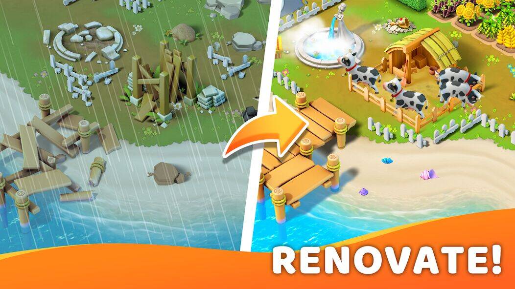 Скачать взломанную Island Farm Adventure [Много денег] MOD apk на Андроид