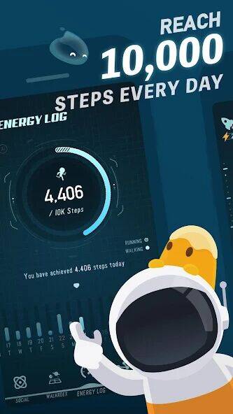 Скачать взломанную Walkr: Fitness Space Adventure [Бесплатные покупки] MOD apk на Андроид