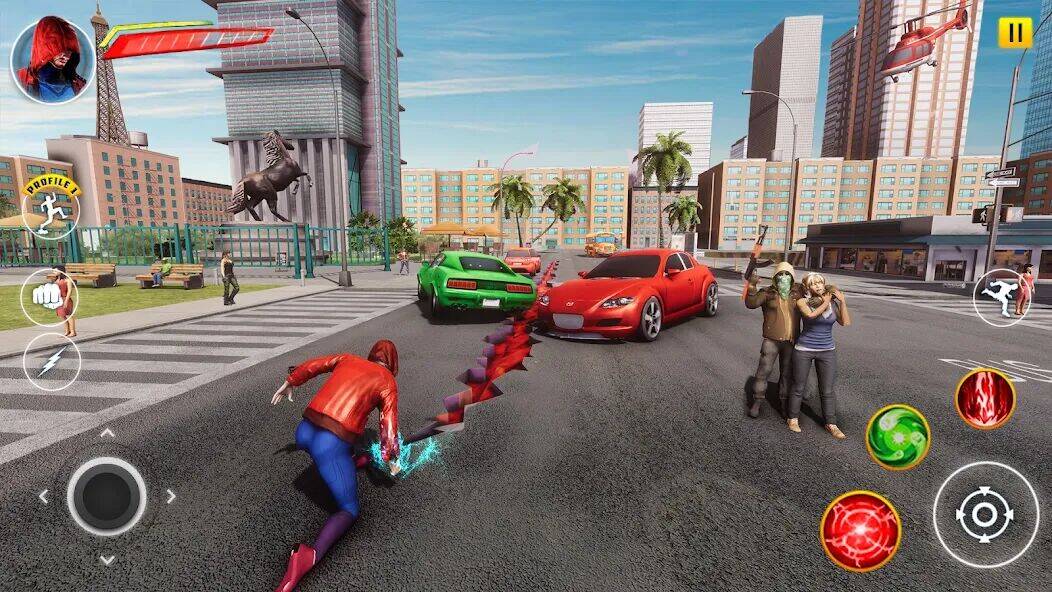 Скачать взломанную Incredible Flying SuperHero 3D [Бесплатные покупки] MOD apk на Андроид