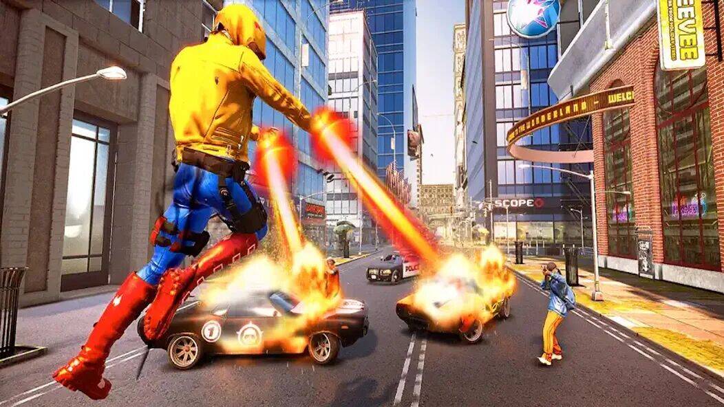 Скачать взломанную Incredible Flying SuperHero 3D [Бесплатные покупки] MOD apk на Андроид
