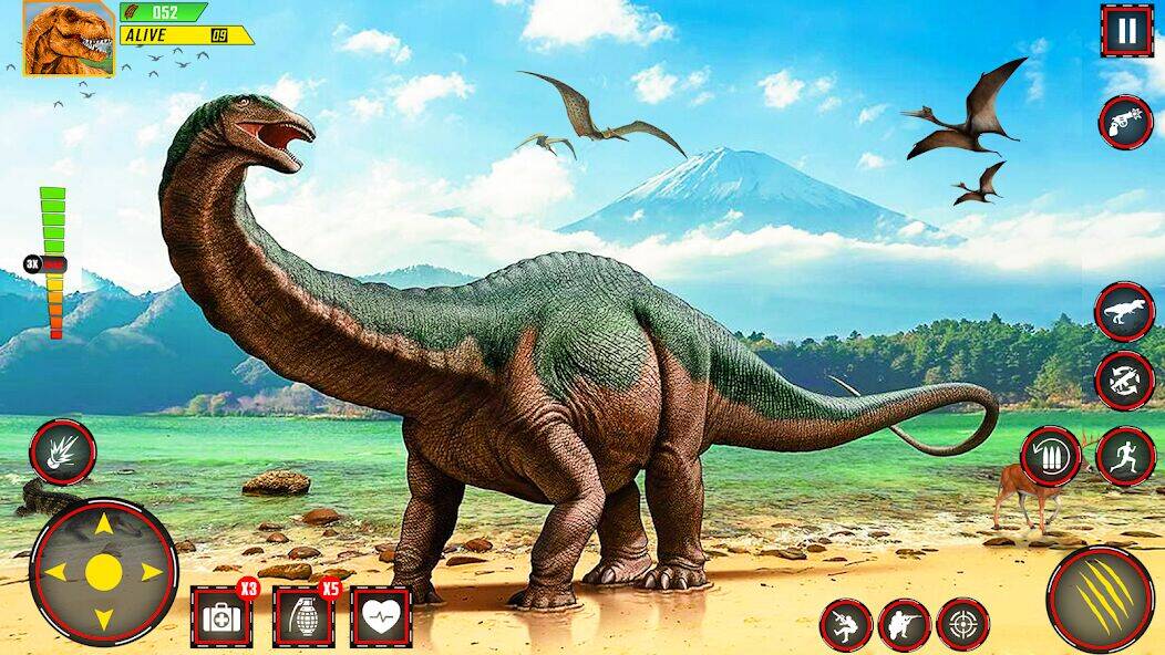 Скачать взломанную Wild Dinosaur Hunter Gun Games [Много монет] MOD apk на Андроид