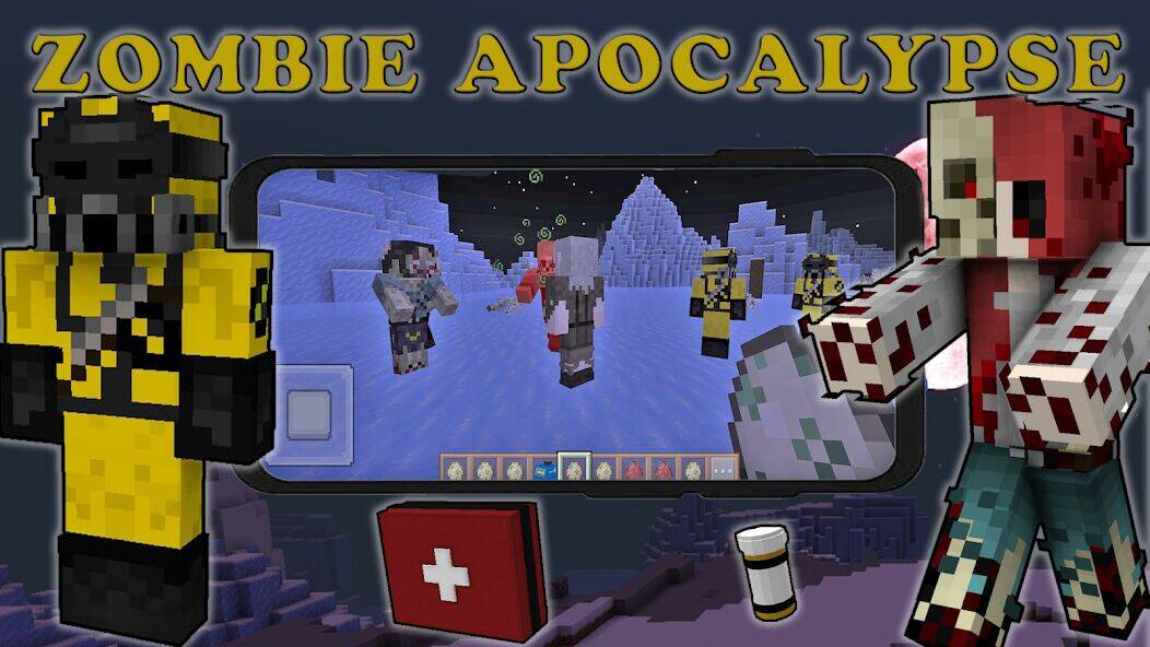 Скачать взломанную Zombie Apocalypse Craft Mod [Много монет] MOD apk на Андроид