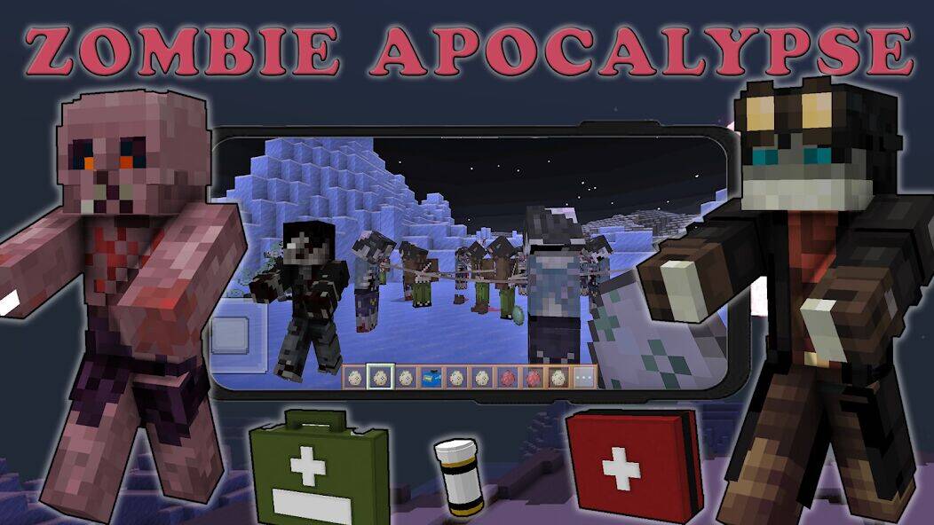 Скачать взломанную Zombie Apocalypse Craft Mod [Много монет] MOD apk на Андроид