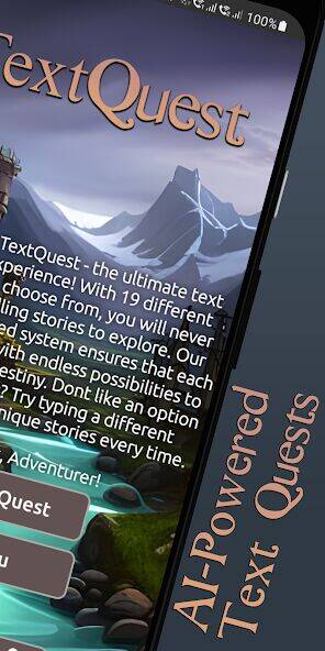 Скачать взломанную TextQuest - AI Chat RPG Game [Бесплатные покупки] MOD apk на Андроид
