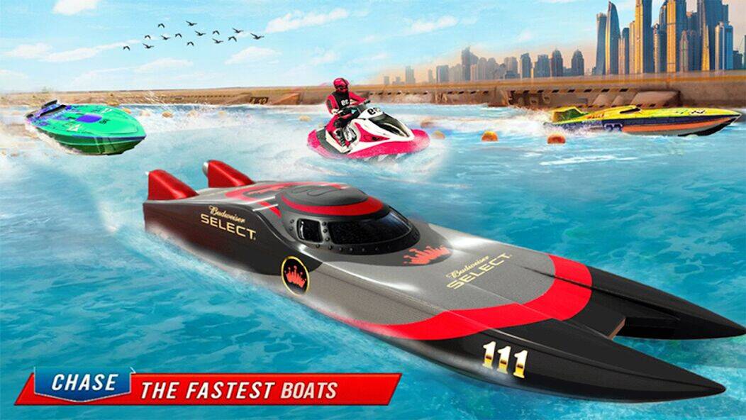 Скачать взломанную Jetski Boat racing: Boat Games [Много монет] MOD apk на Андроид