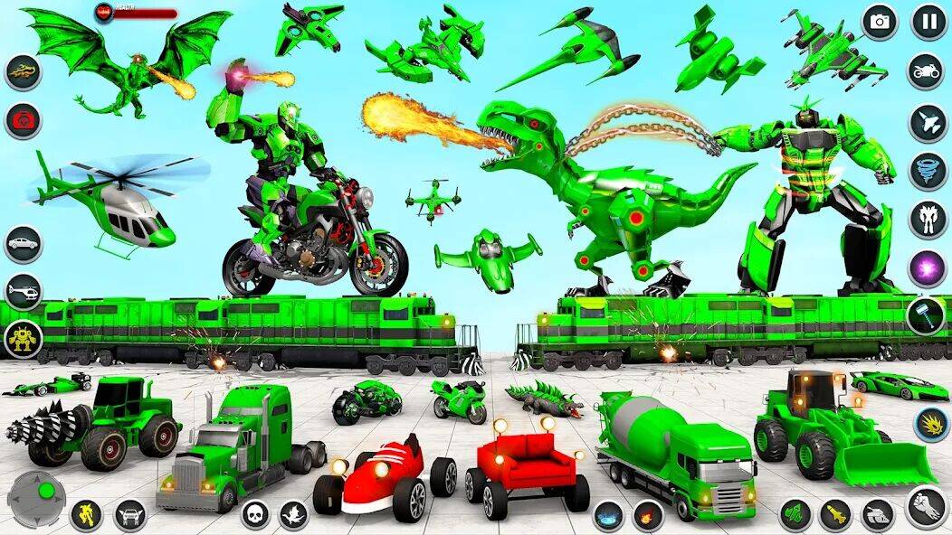 Скачать взломанную Dino Robot - Car Robot Games [Мод меню] MOD apk на Андроид